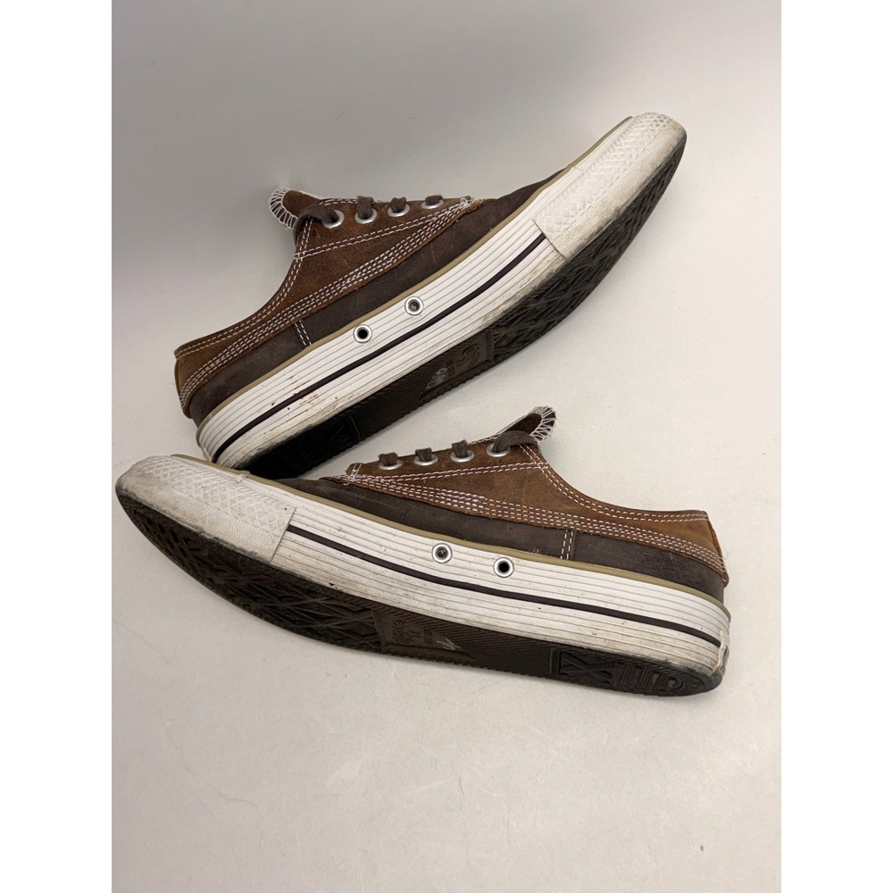 Converse All Star Brown Leather Low Top Sneakers 118992 Mens 8 Womens 10 - Picture 9 of 14